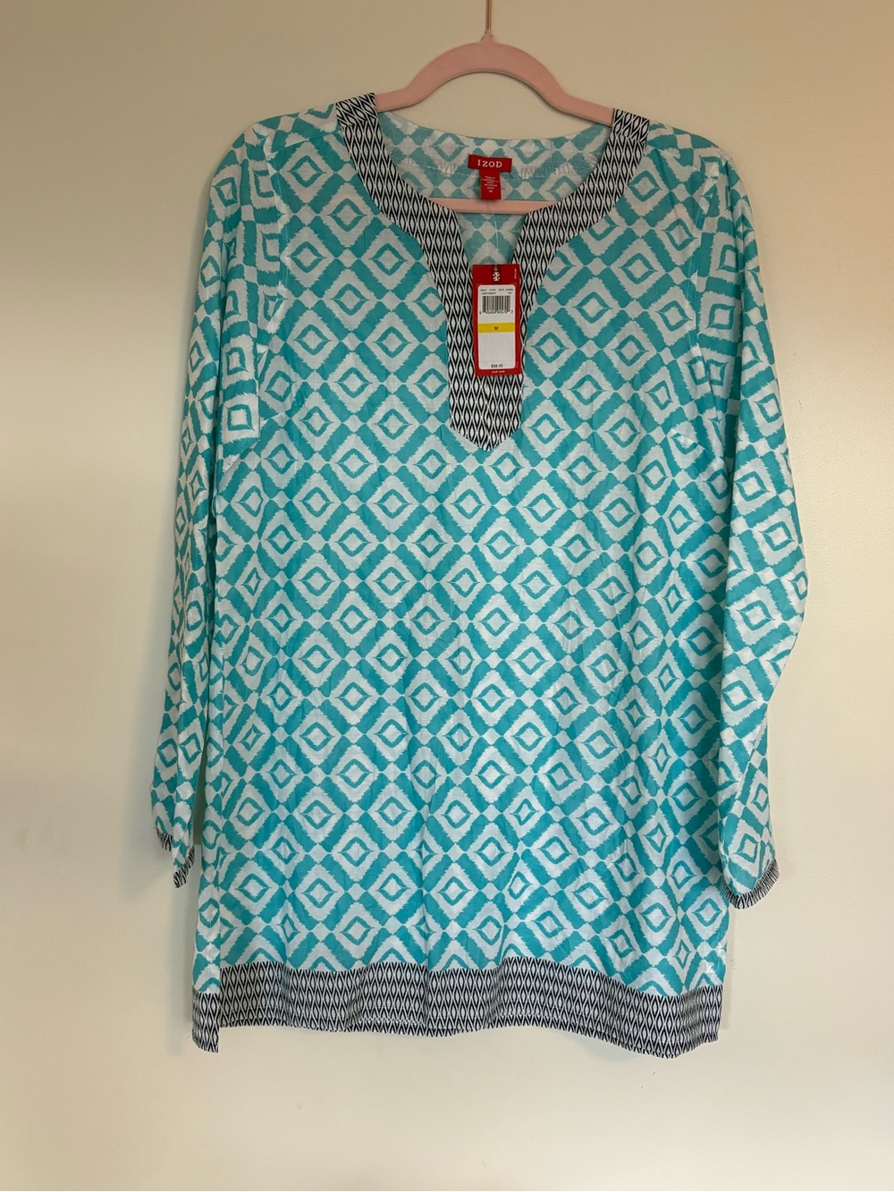 NWT Izod Geometric 100% Cotton Tunic Medium
